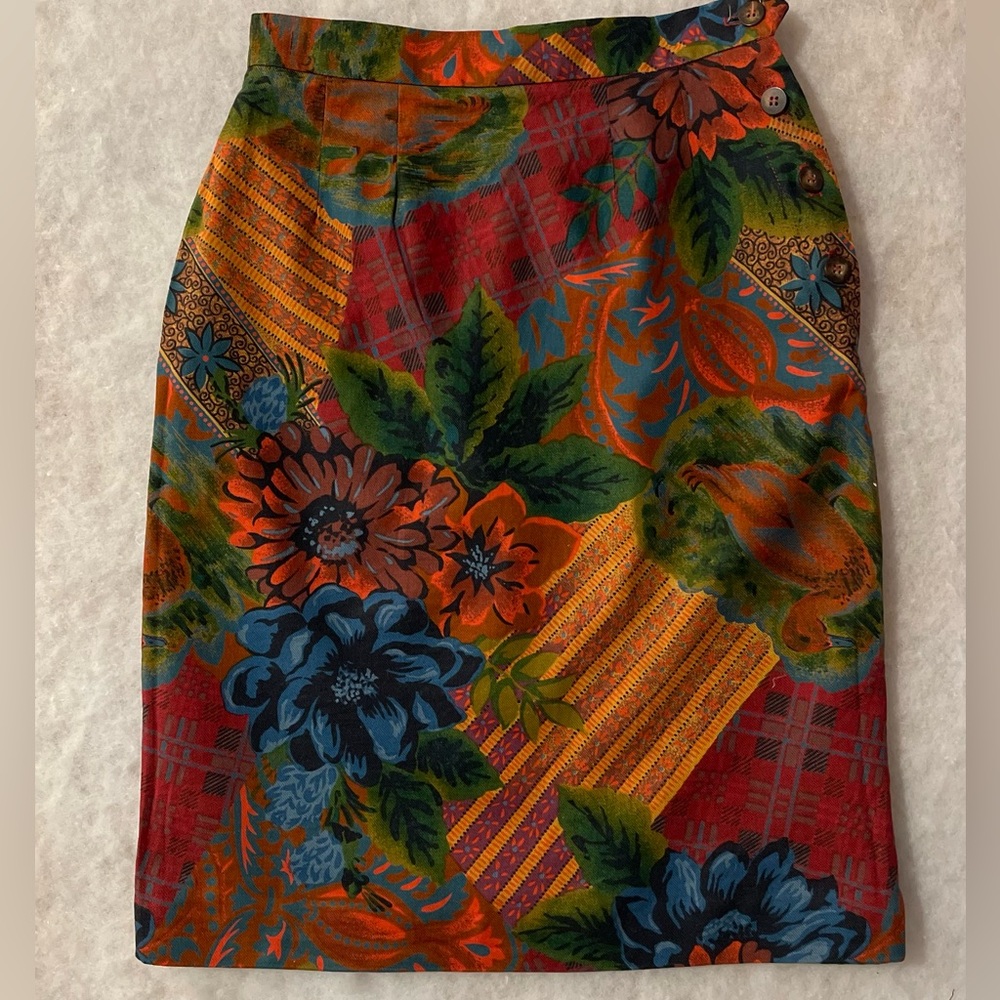 Vintage Floral Patterned Women's Skirt (SKU236)